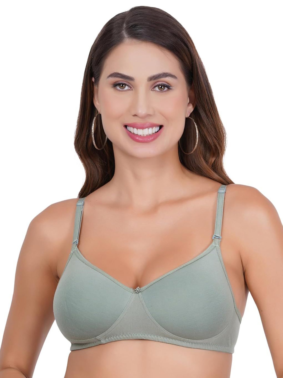 

LIONZY Women Solid Full Coverage Lightly Padded Bra, Olive