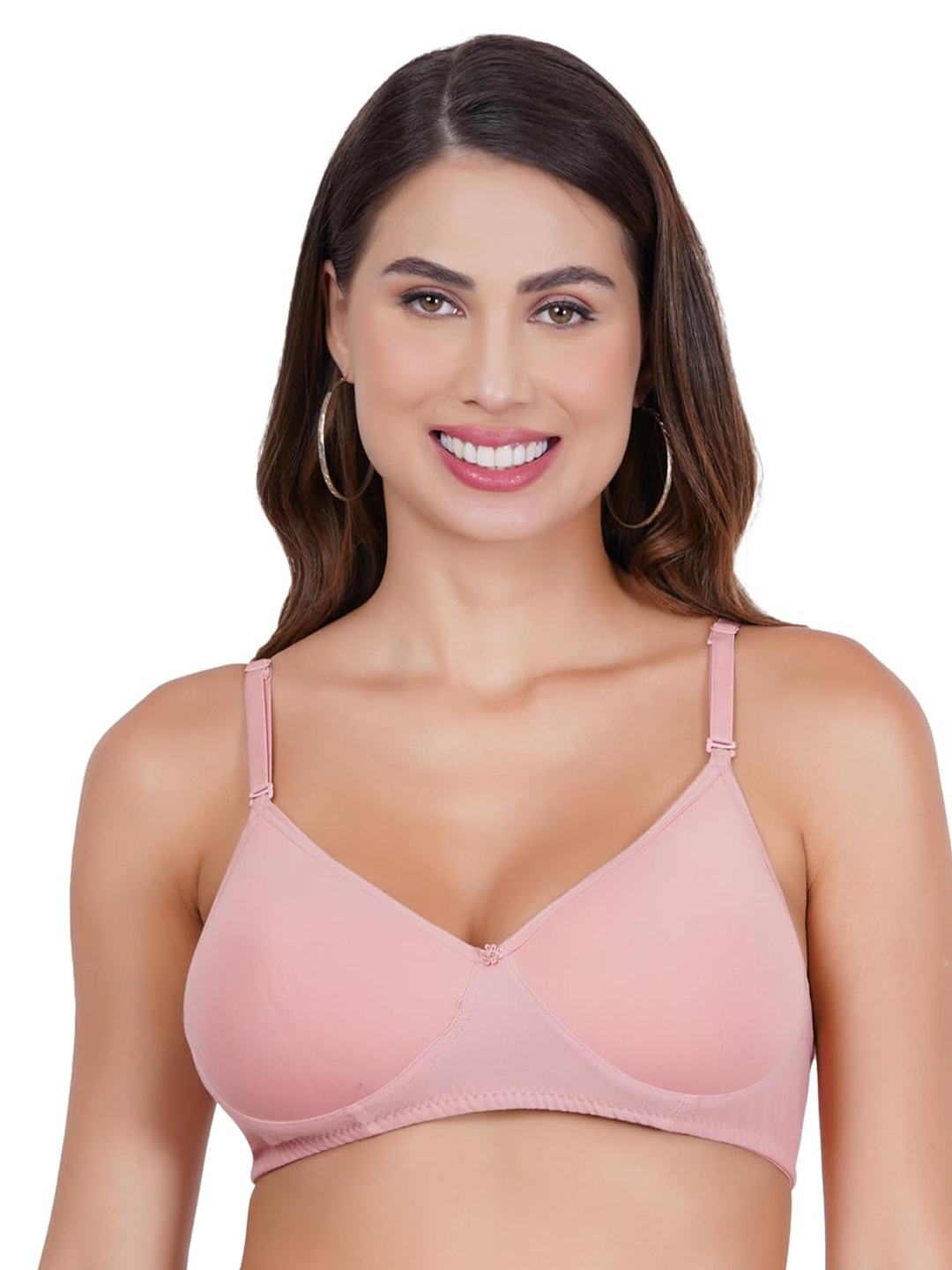 

LIONZY Women Solid Full Coverage Lightly Padded Bra, Pink
