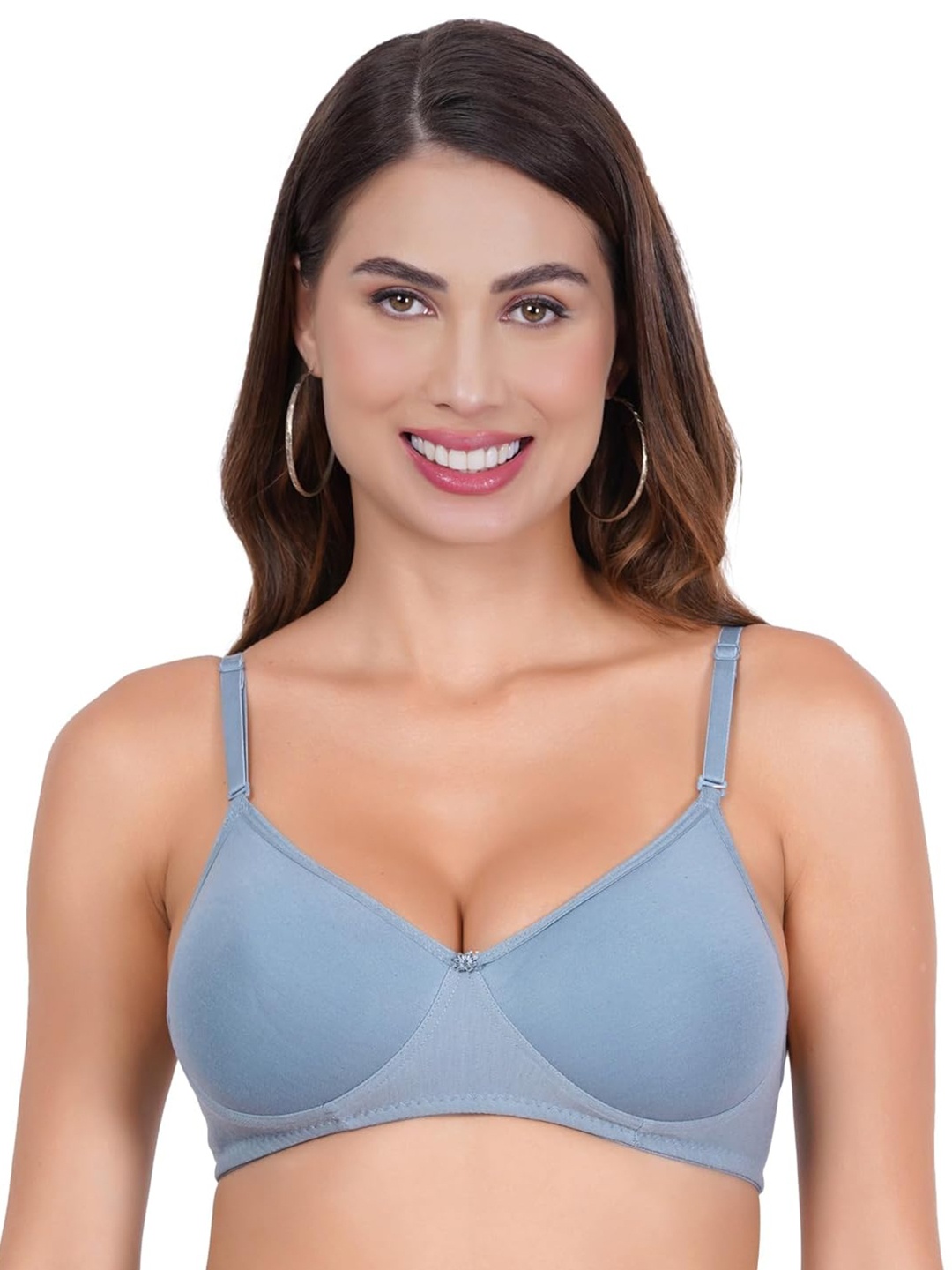

LIONZY Women Solid Full Coverage Lightly Padded Bra, Blue