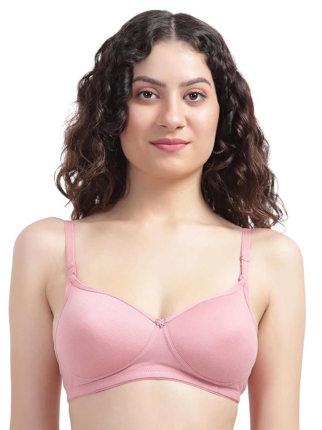 

LIONZY Women Solid Full Coverage Lightly Padded Bra, Peach