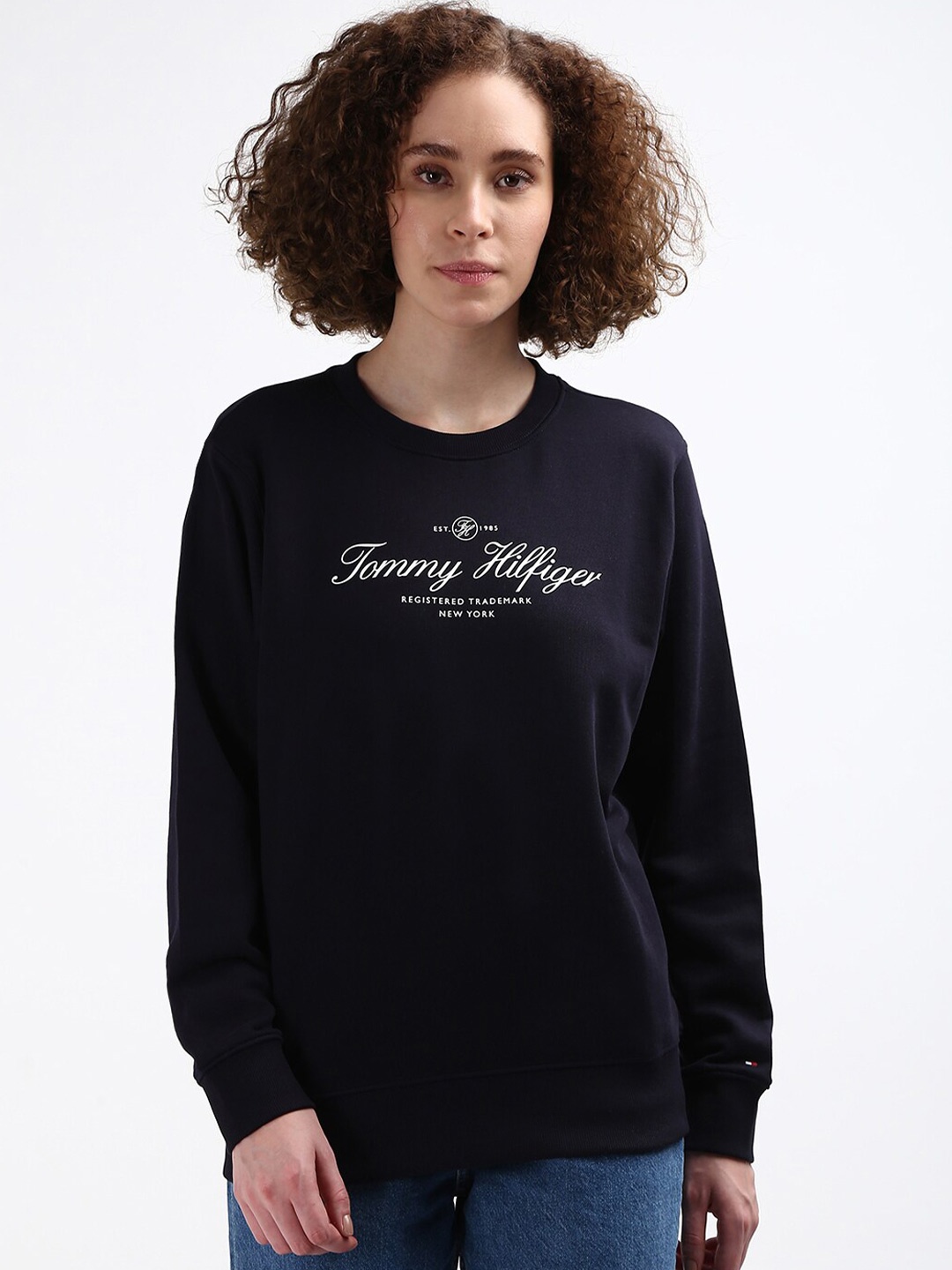 

Tommy Hilfiger Women Cotton Printed Long Sleeves Sweatshirt, Navy blue