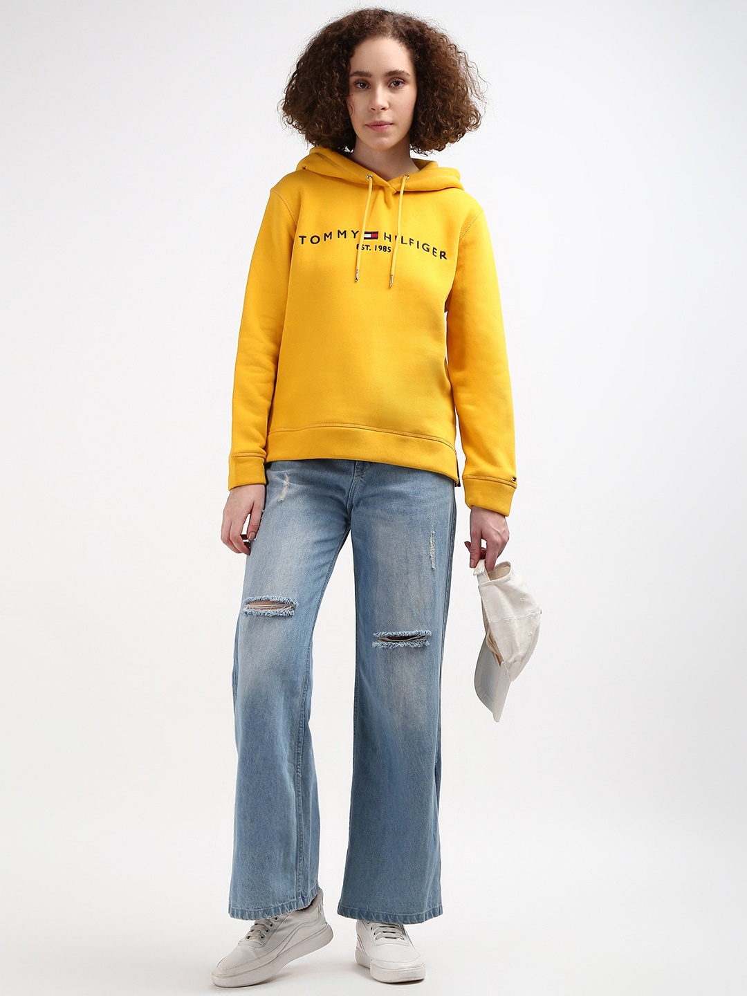 

Tommy Hilfiger Women Cotton Hooded Sweatshirt, Yellow