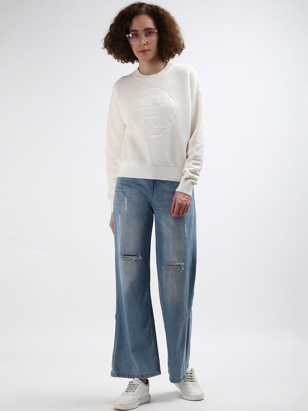 

Tommy Hilfiger Women Striped Pullover, Off white