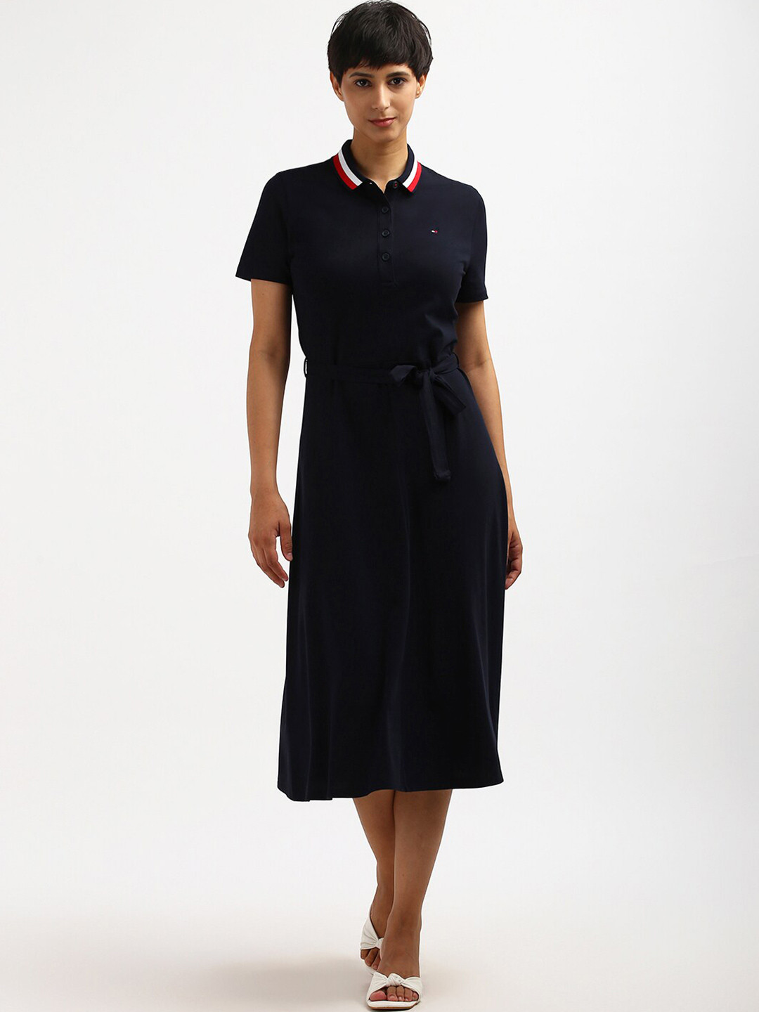 

Tommy Hilfiger Shirt Collar T-shirt Dress, Navy blue