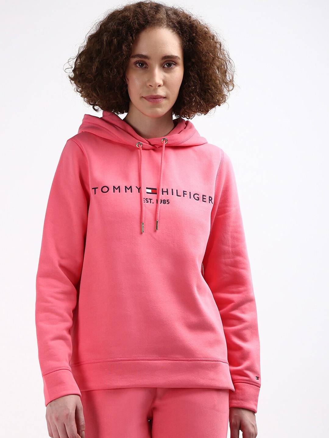 

Tommy Hilfiger Women Cotton Hooded Sweatshirt, Pink