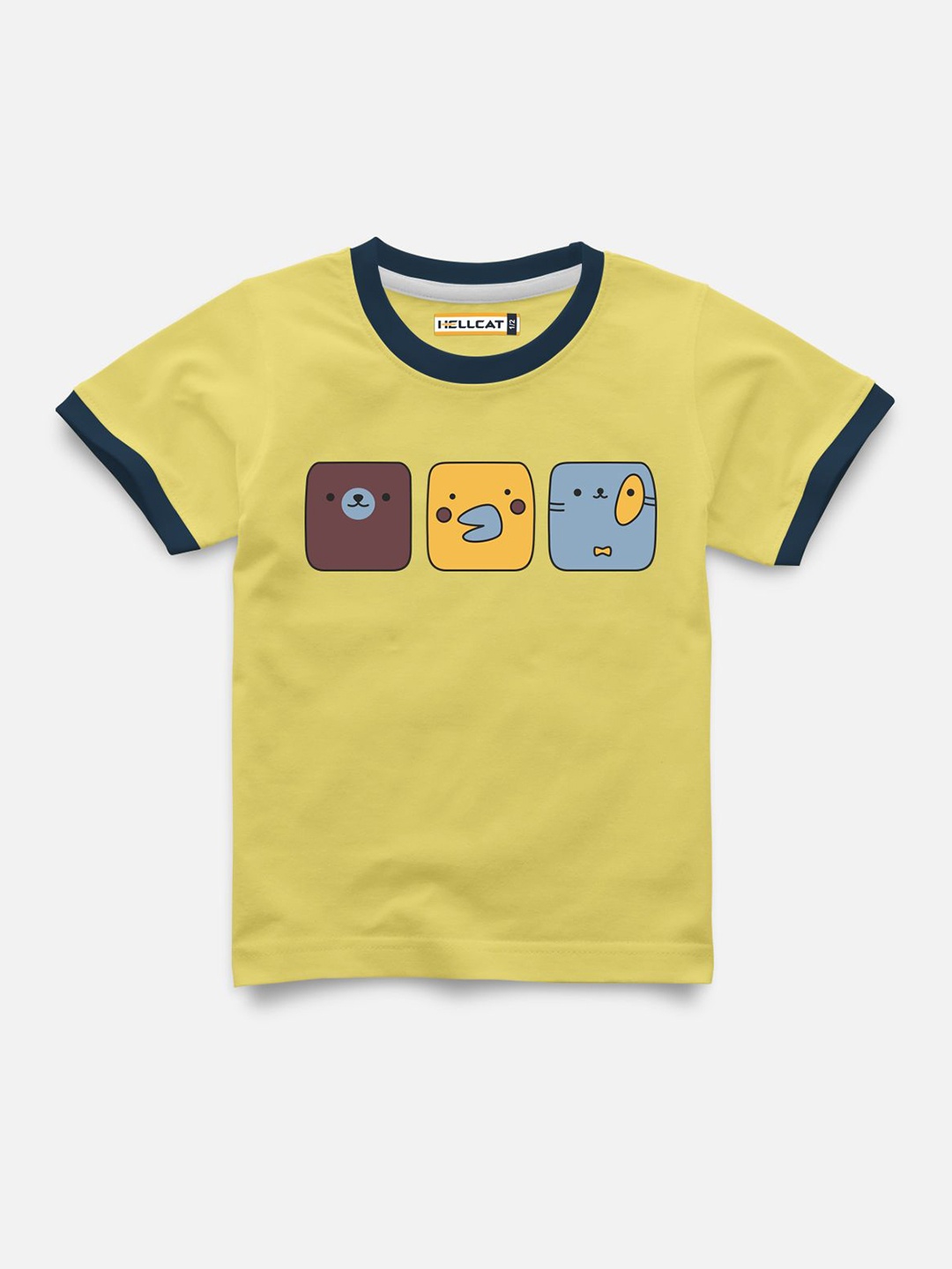 

HELLCAT Infants Graphic Printed Round Neck Cotton T-shirt, Yellow