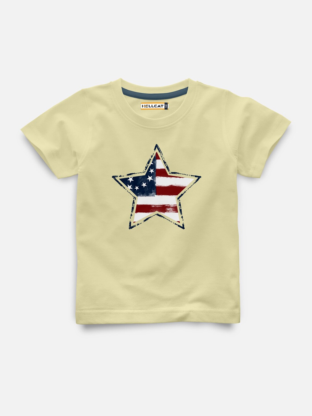 

HELLCAT Infants Graphic Printed Cotton T-shirt, Mustard