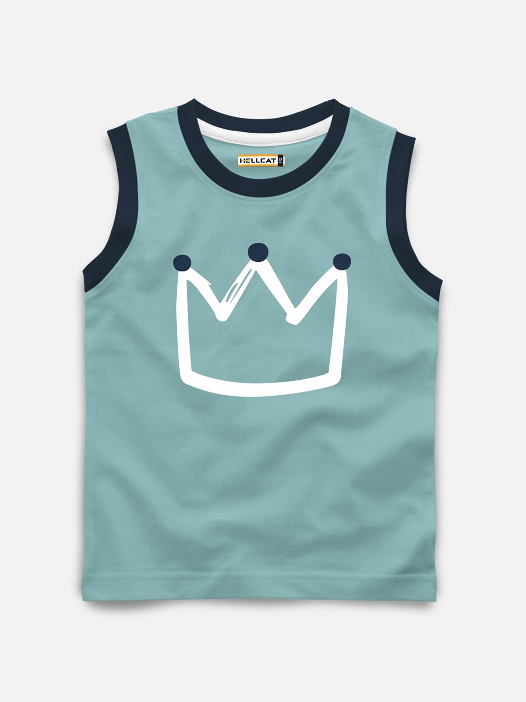 

HELLCAT Boys Graphic Printed Round Neck Cotton T-shirt, Sea green