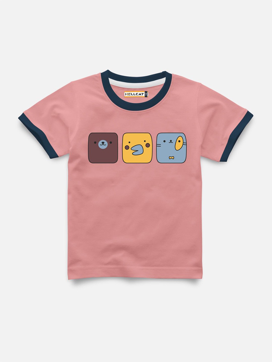 

HELLCAT Infants Graphic Printed Cotton T-shirt, Pink