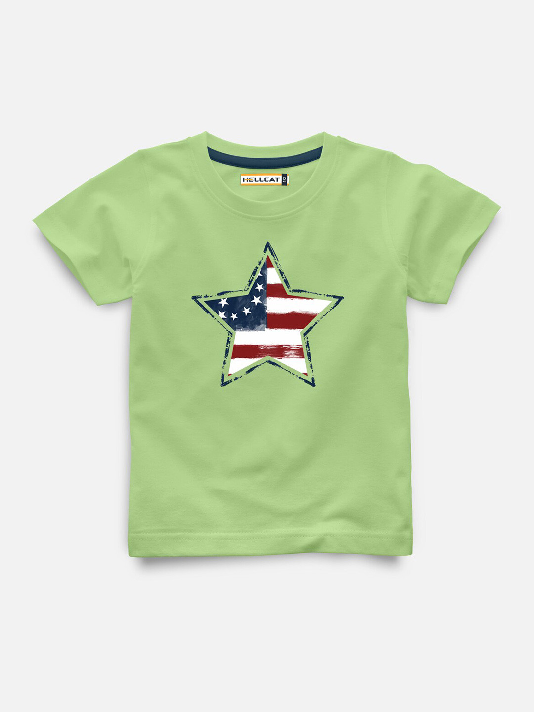 

HELLCAT Infants Graphic Printed Round Neck Cotton T-shirt, Green