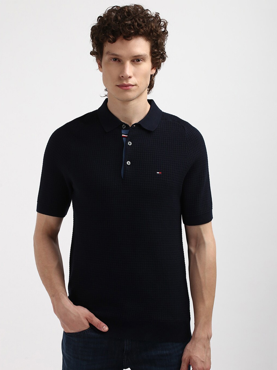 

Tommy Hilfiger Men Polo Collar Cotton T-shirt, Navy blue