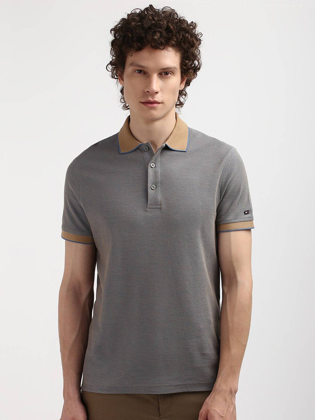 

Tommy Hilfiger Polo Collar Short Sleeves Slim Fit T-shirt, Grey