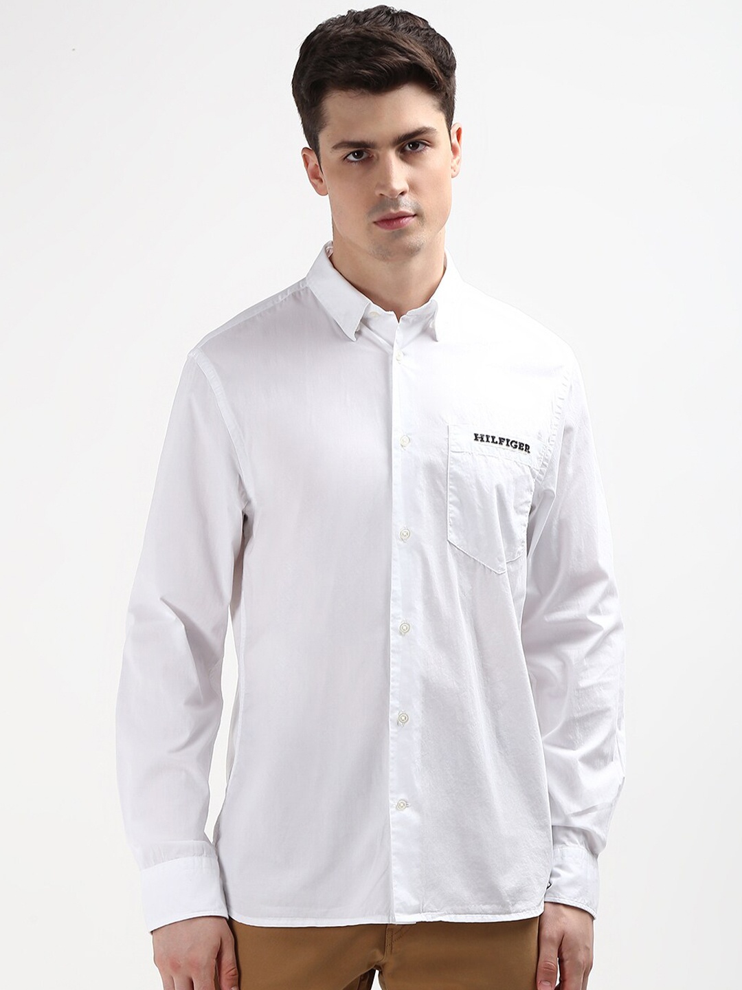 

Tommy Hilfiger Button Down Collar Organic Cotton Casual Shirt, White