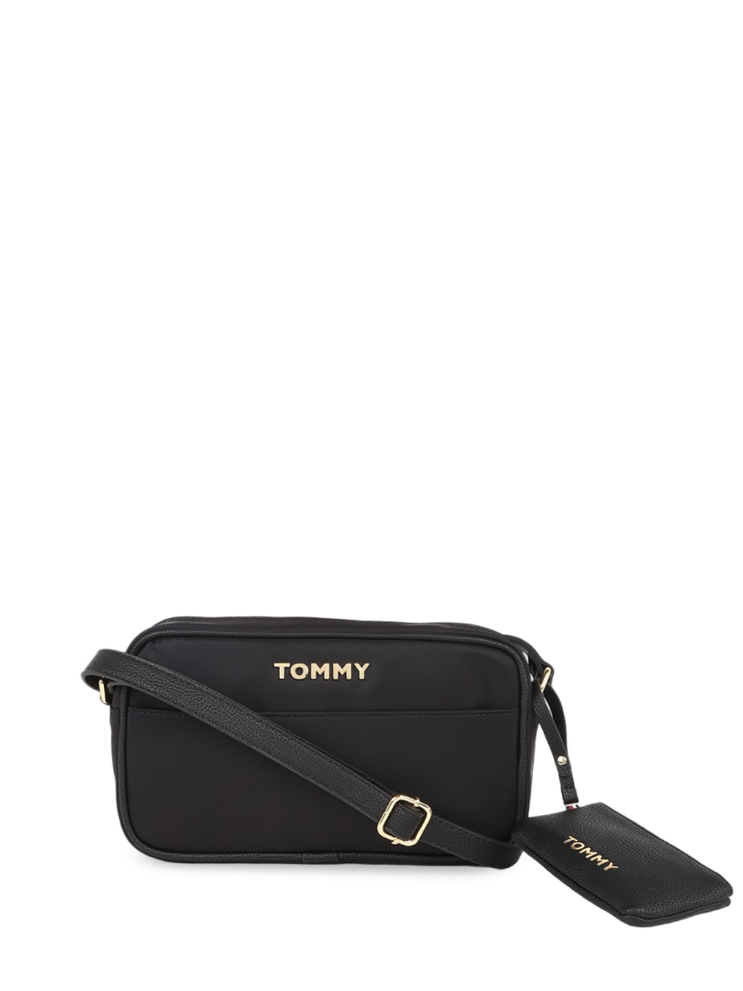 

Tommy Hilfiger Women Solid Swagger Sling Bag with Quilted, Black