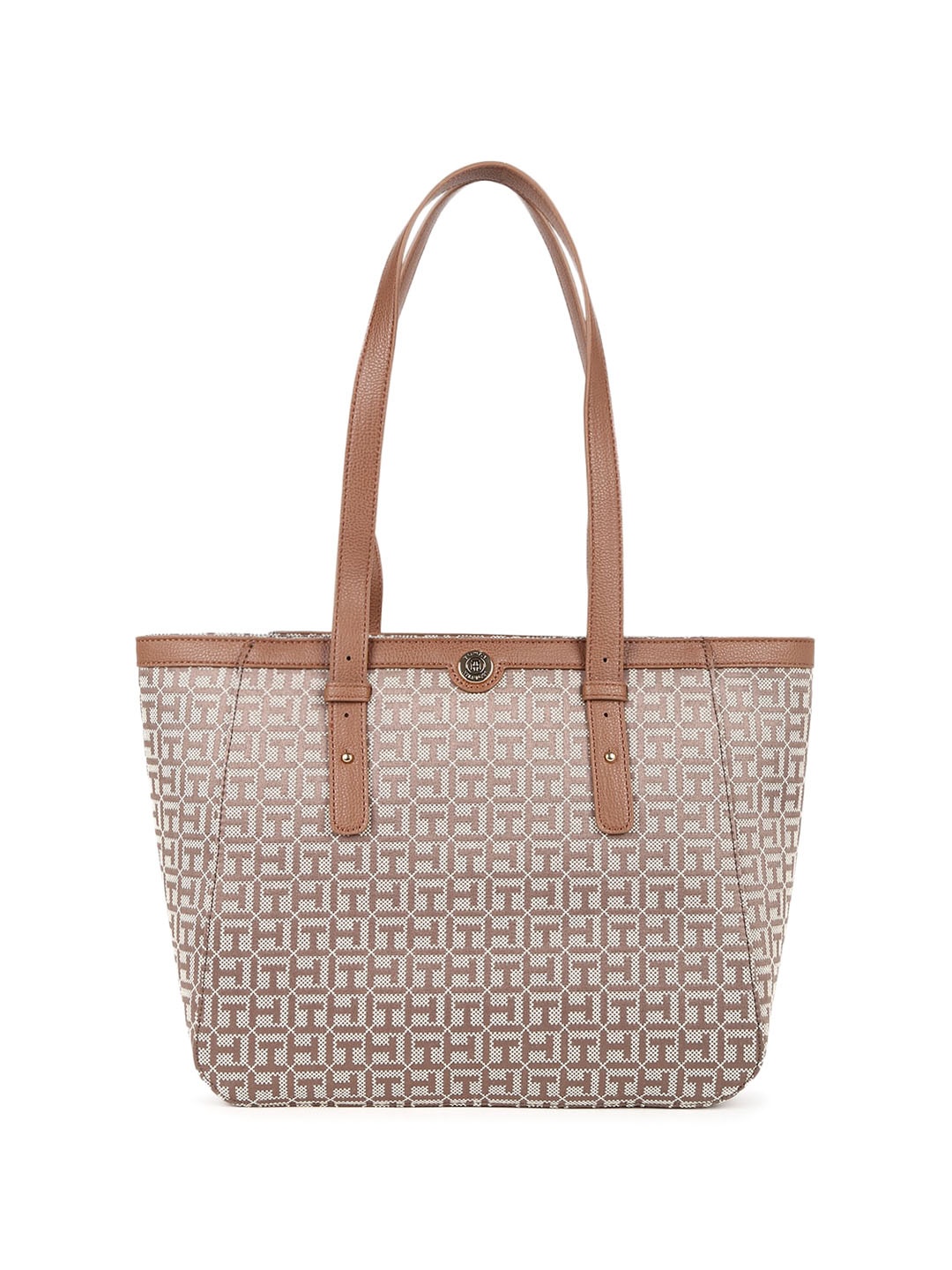 

Tommy Hilfiger Women Self-Design Tote Bag, Brown