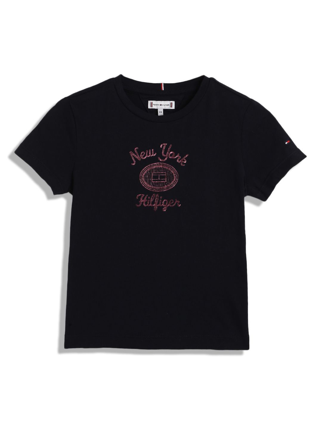 

Tommy Hilfiger Girls Typography Printed T-shirt, Blue
