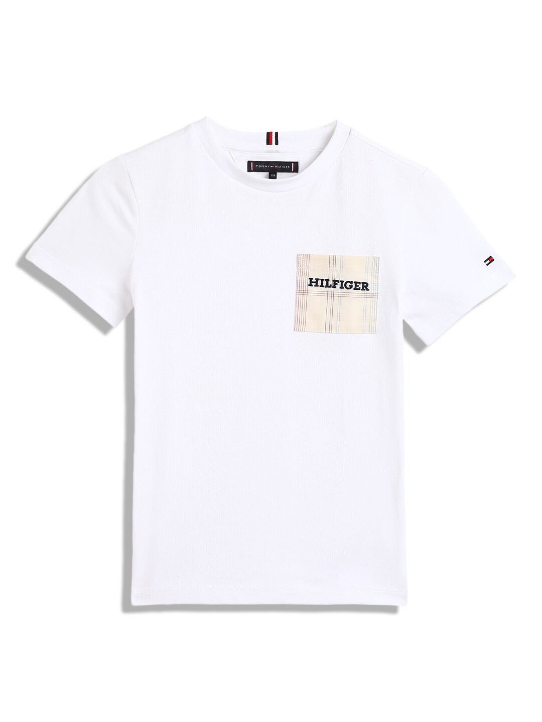 

Tommy Hilfiger Boys Round Neck Short Sleeves Pure Cotton Casual T-shirt, White