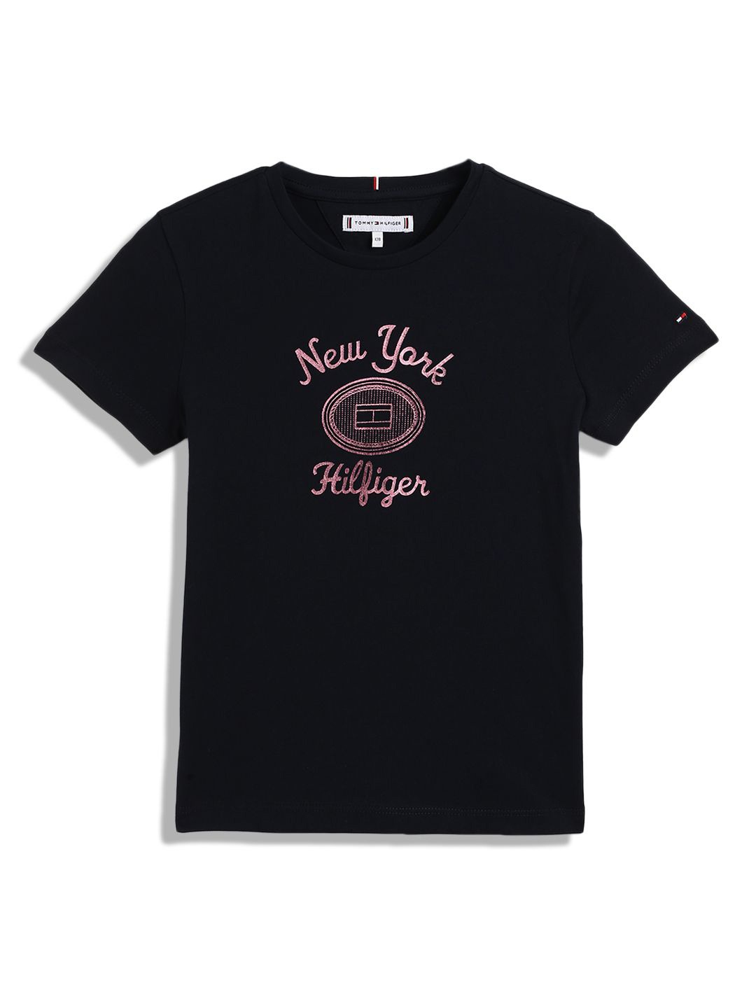 

Tommy Hilfiger Girls Typography Round Neck T-shirt, Blue