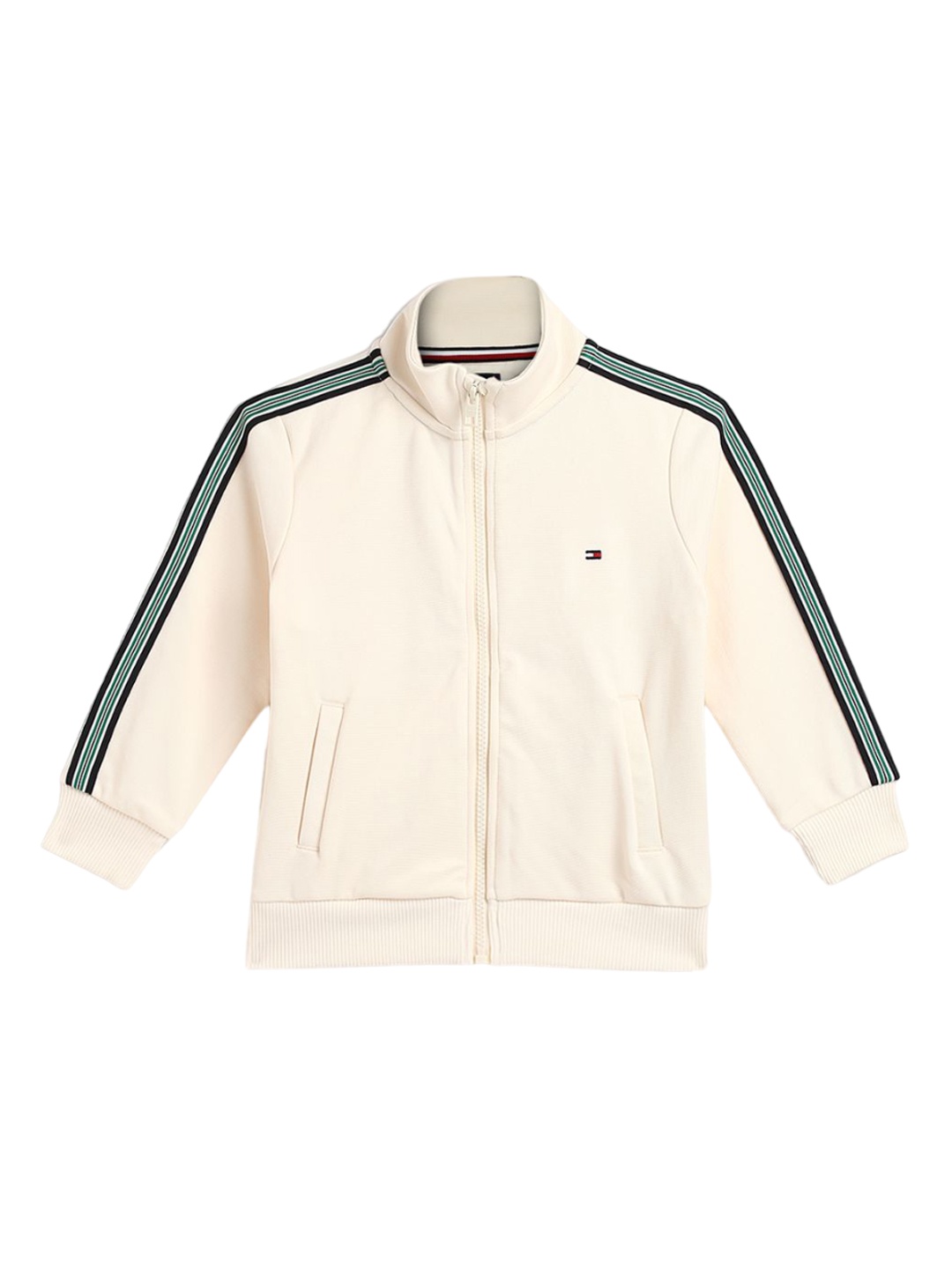 

Tommy Hilfiger Boys Striped Mock Collar Bomber Jacket, Beige