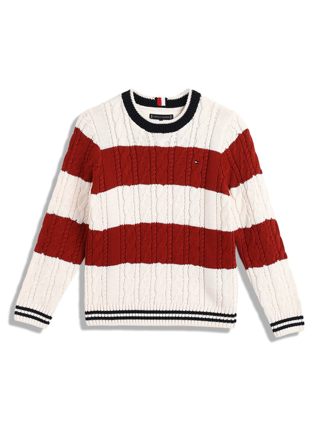 

Tommy Hilfiger Girls Cable Knit Pullover, White