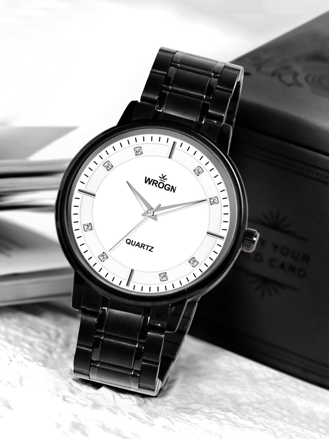 

WROGN Men Embellished Dial & Stainless Steel Style Straps Analogue Watch HOBWRG0471, White