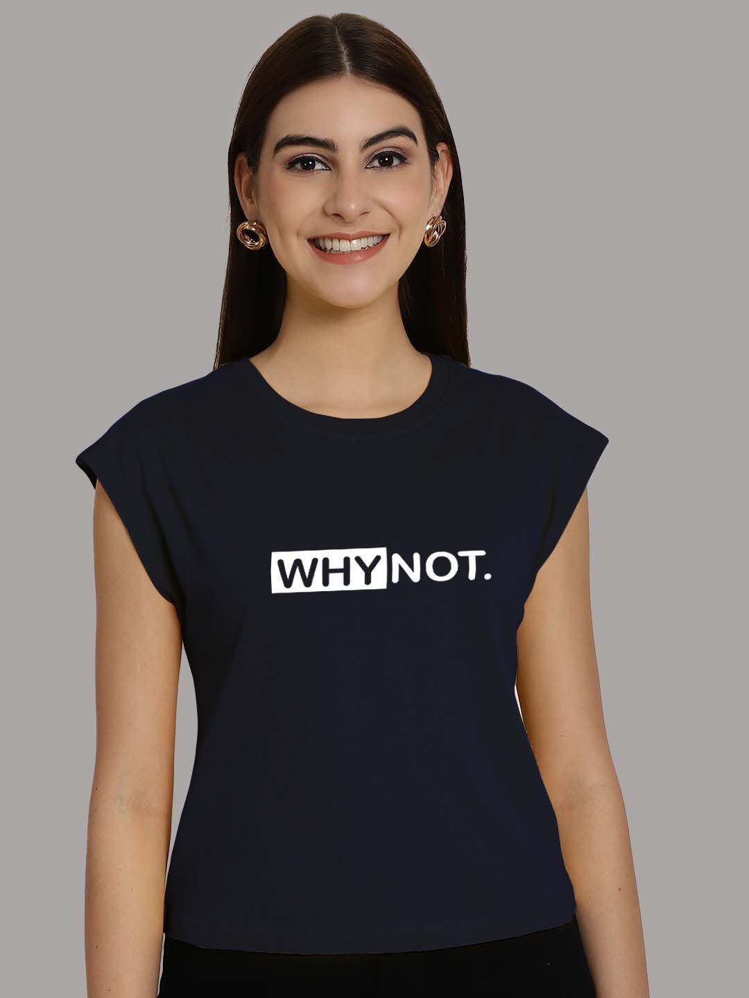 

Friskers Typography Printed Extended Sleeves Pure Cotton T-shirt, Navy blue