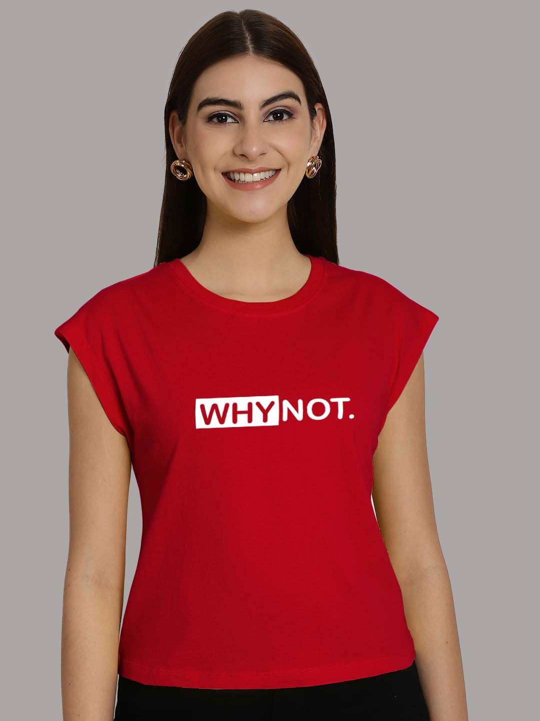 

Friskers Typography Printed Extended Sleeves Pure Cotton Regular T-shirt, Red