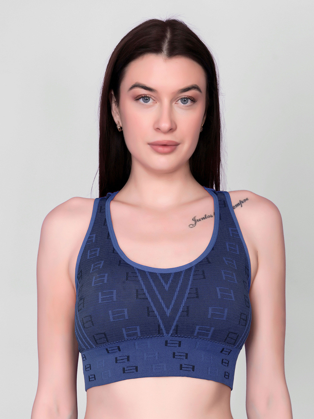 

DEALSEVEN FASHION Women Full Coverage Lightly Padded Workout Bra, Blue