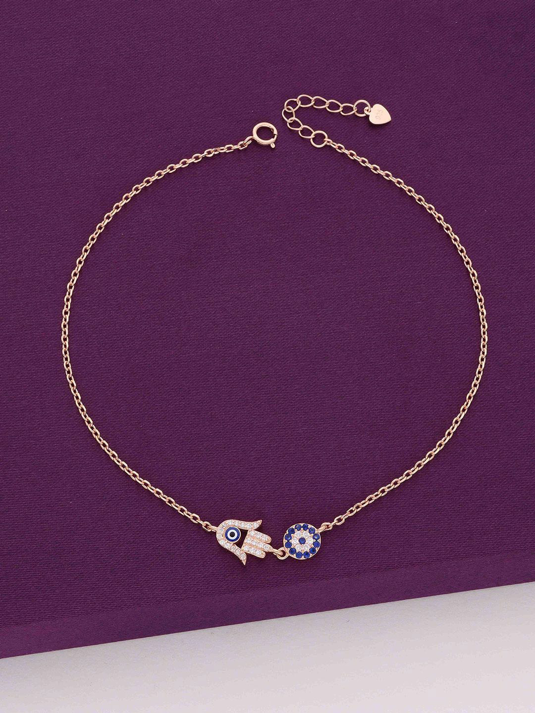 

KAI JEWEL Rose Gold-Plated Artificial Stones Anklet