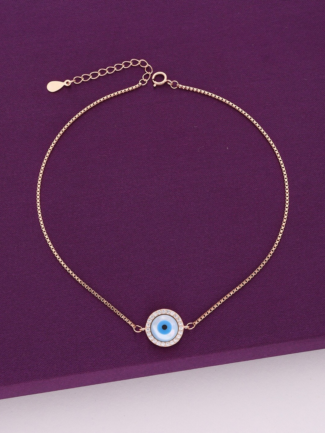 

KAI JEWEL Rose Gold-Plated Artificial Stones Studded Anklet