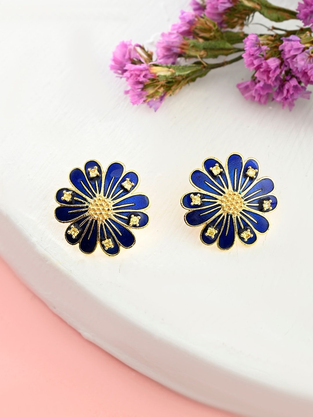 

Voylla Floral Studs Earrings, White