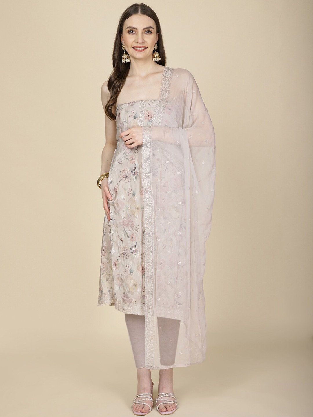 

Meena Bazaar Printed Unstitched Dress Material, Purple