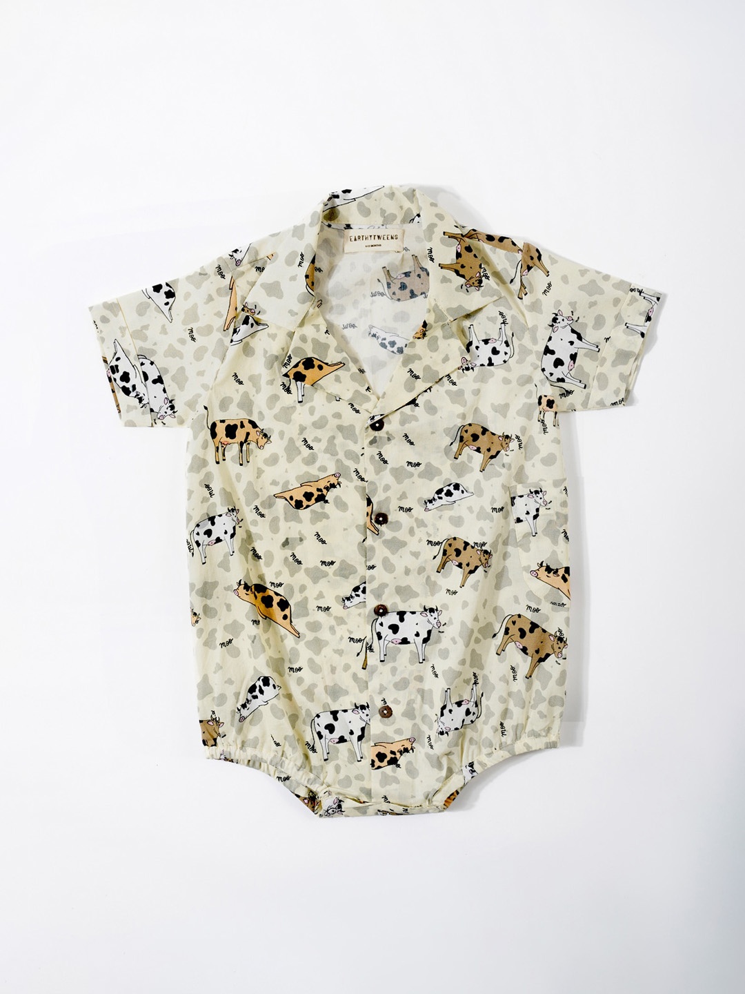 

BAESD Infants Printed Cotton Bodysuit, Beige