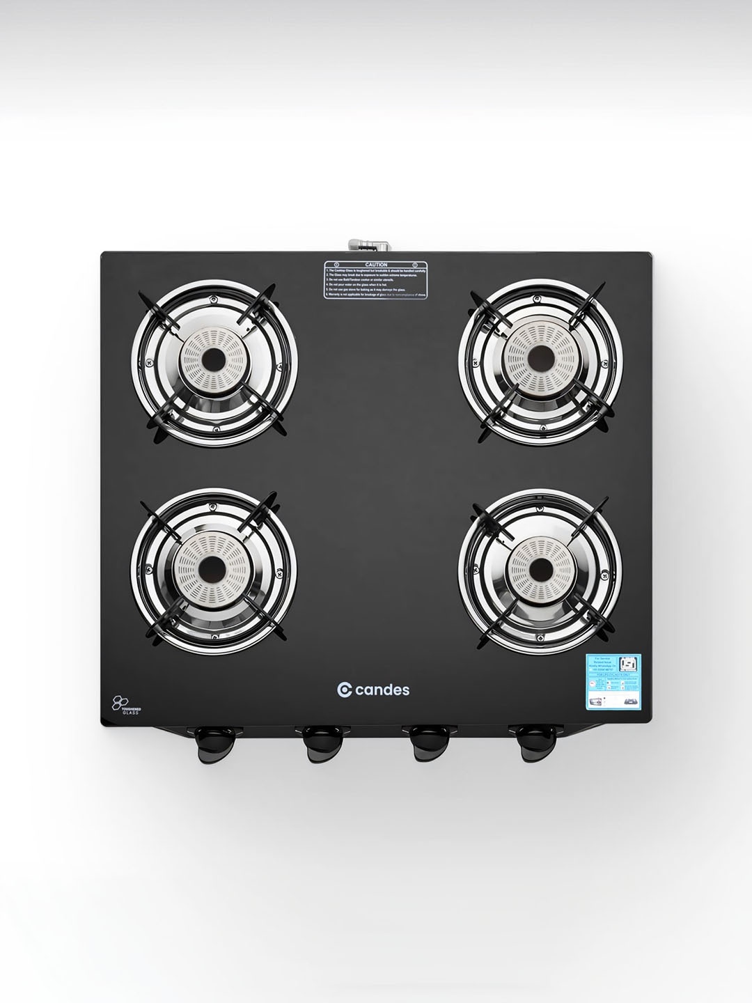 

Candes Black Glass 4 Burner Gas Stove