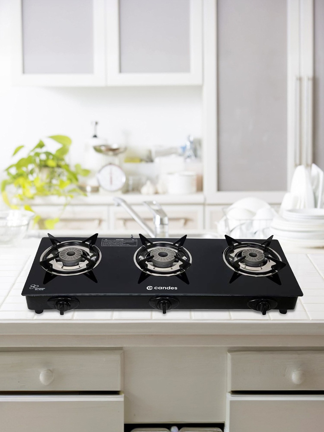 

Candes Black 3 Die Cast Alloy Tornado Burner Gas Stove