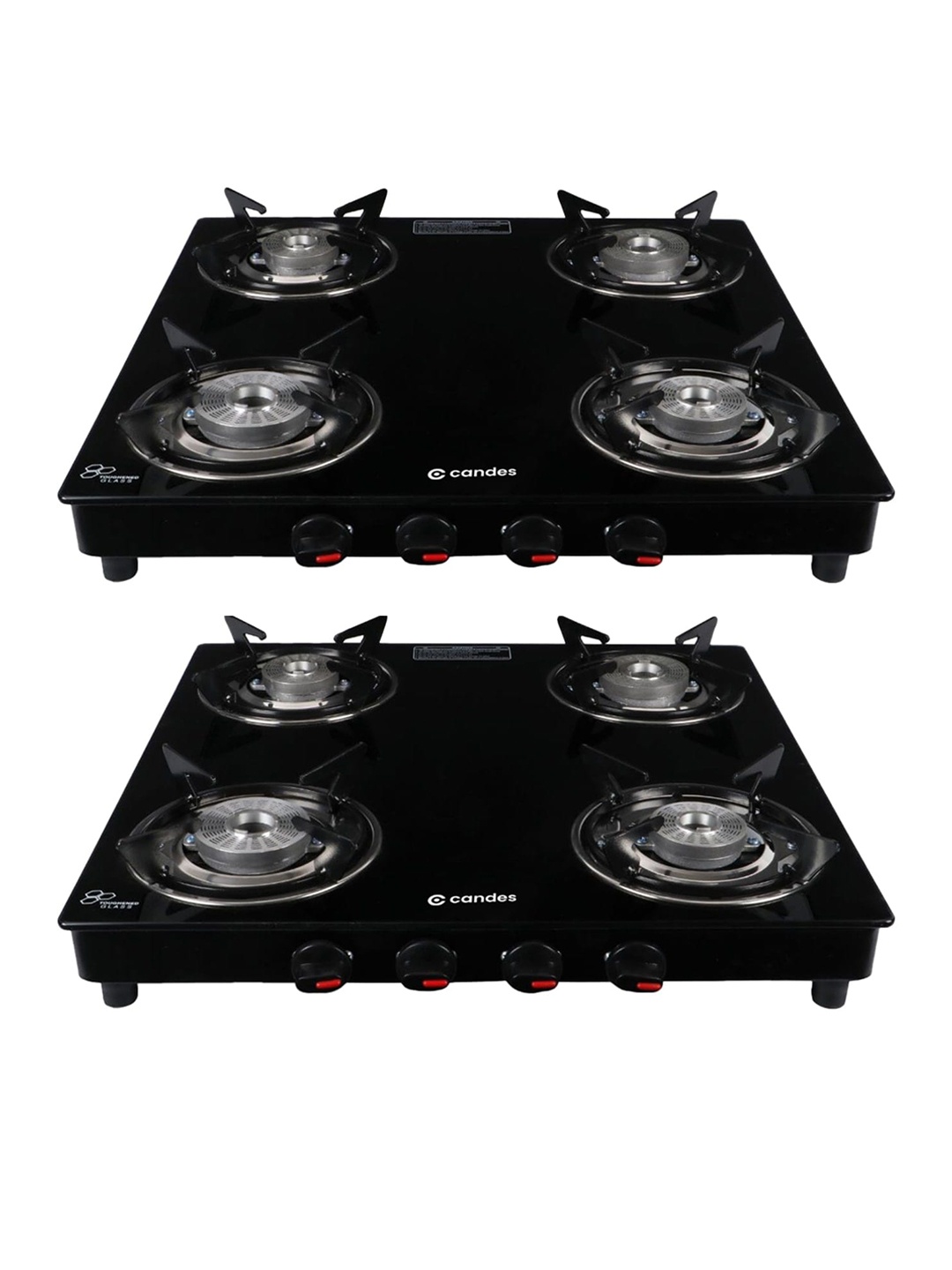 

Candes Black 2 Pieces Glass 2-Burner Gas Stoves