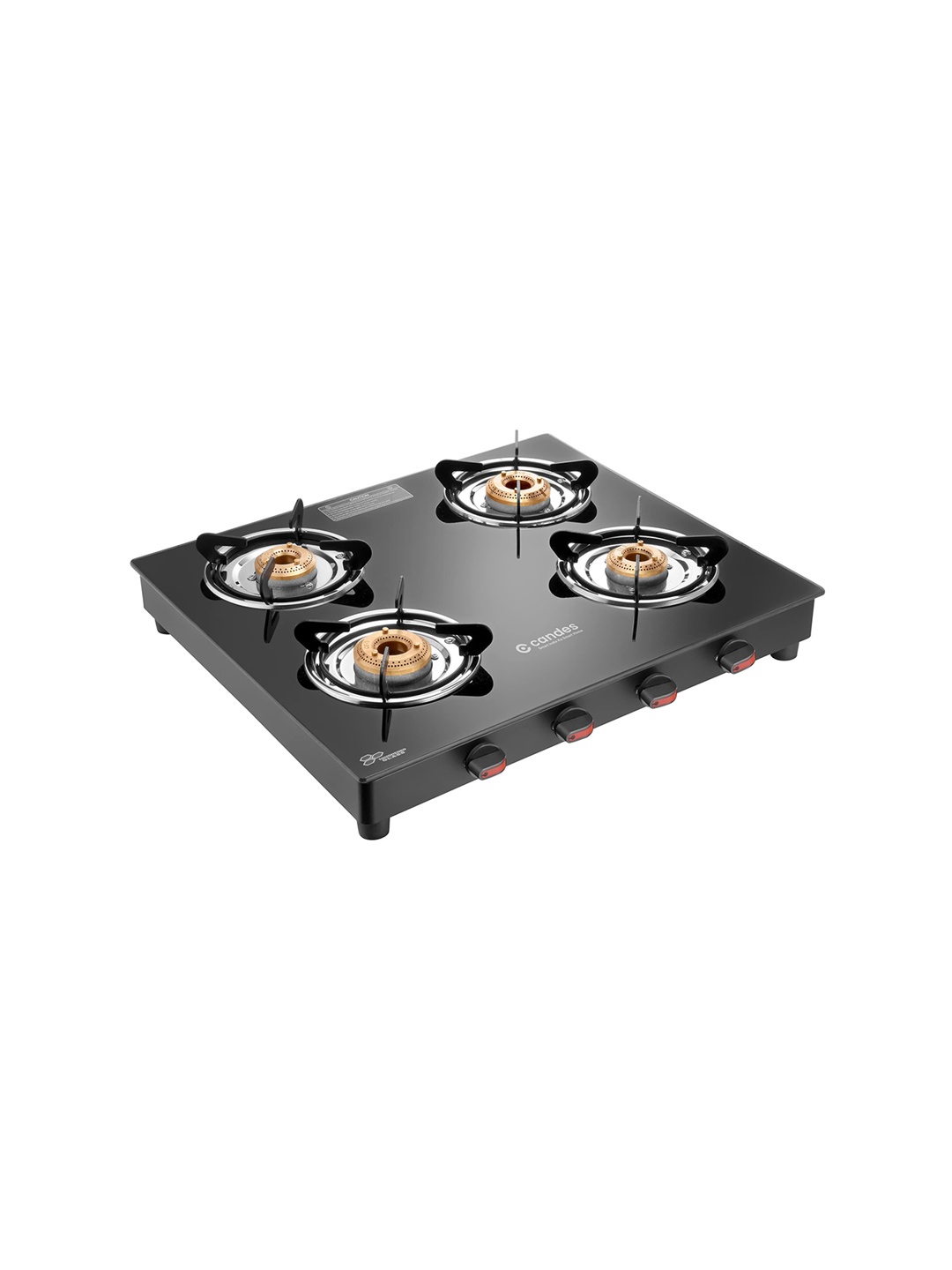 

Candes Magma Black 4-Burner Glass Gas Stove