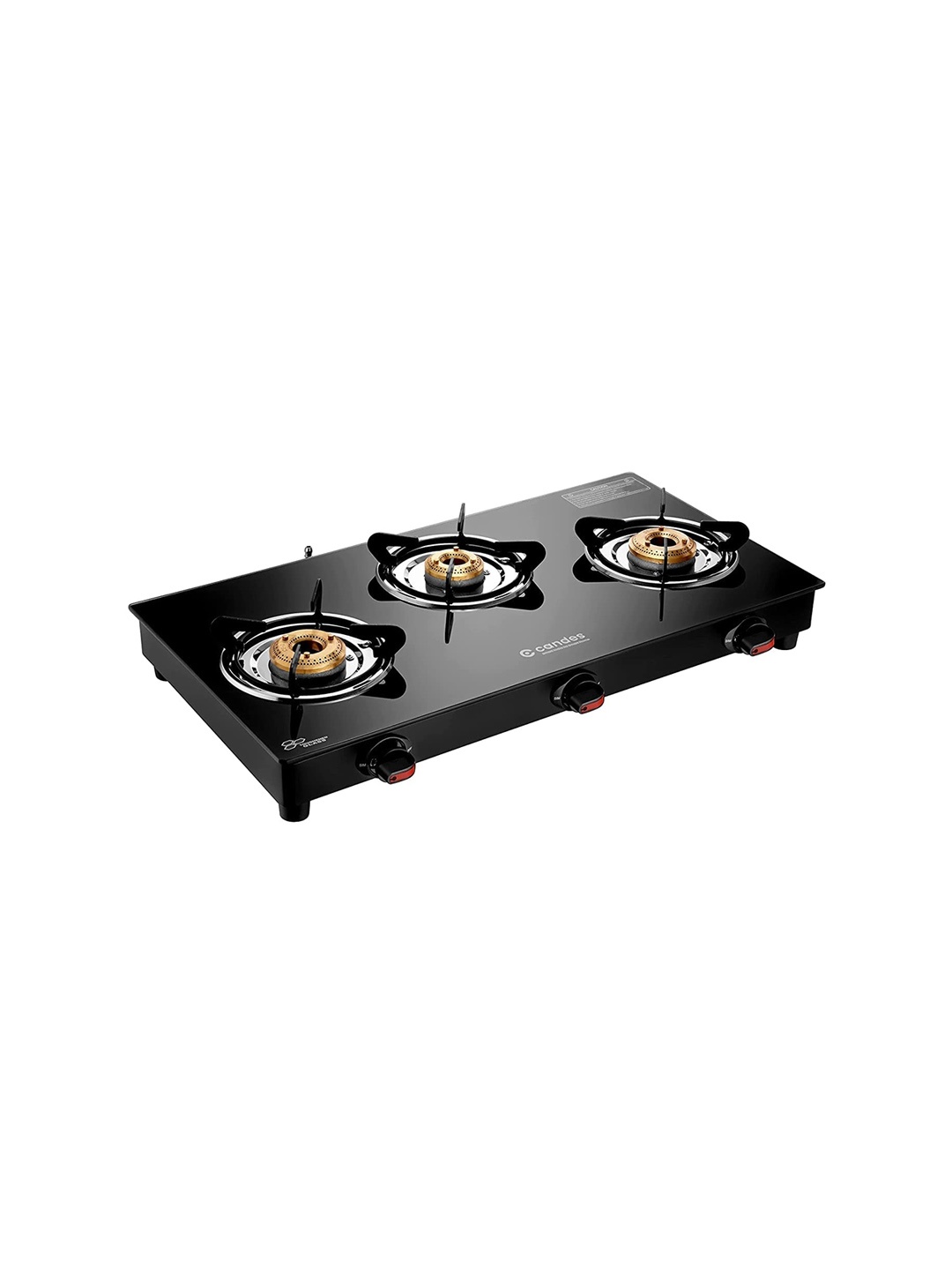 

Candes Magma Black Glass Top 3 Burner Gas Stove