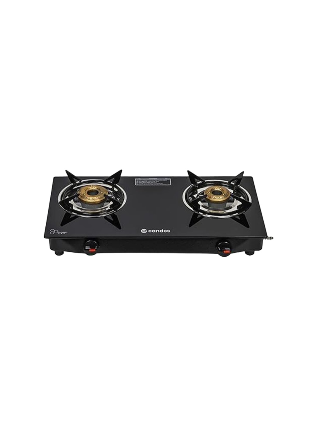 

Candes Flame Black Glass Top 2 Burner Gas Stove