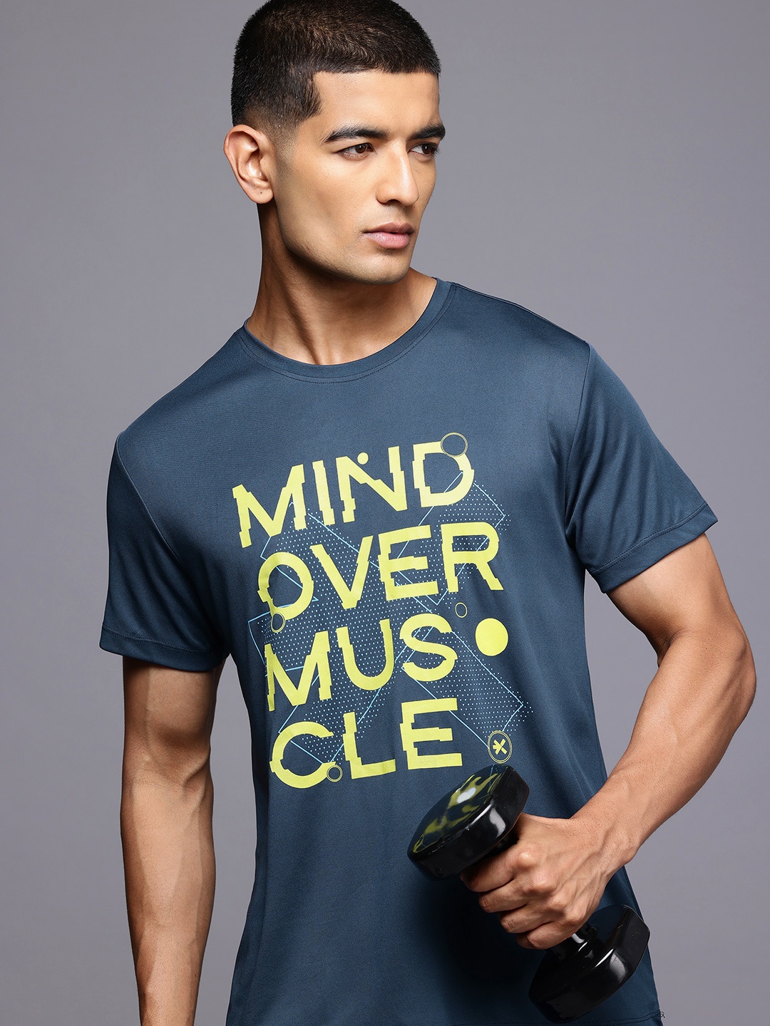 

HRX by Hrithik Roshan Rapid Dry Printed Training T-shirt, Teal