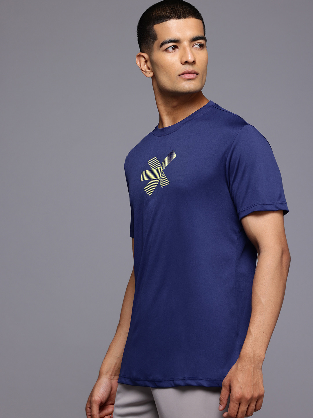 

HRX by Hrithik Roshan Brand Logo Print Running T-shirt, Blue