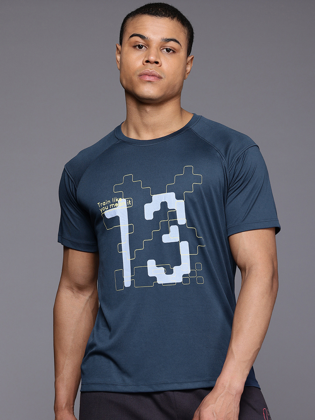 

HRX by Hrithik Roshan Brand Logo Printed Rapid-Dry Training T-shirt, Teal