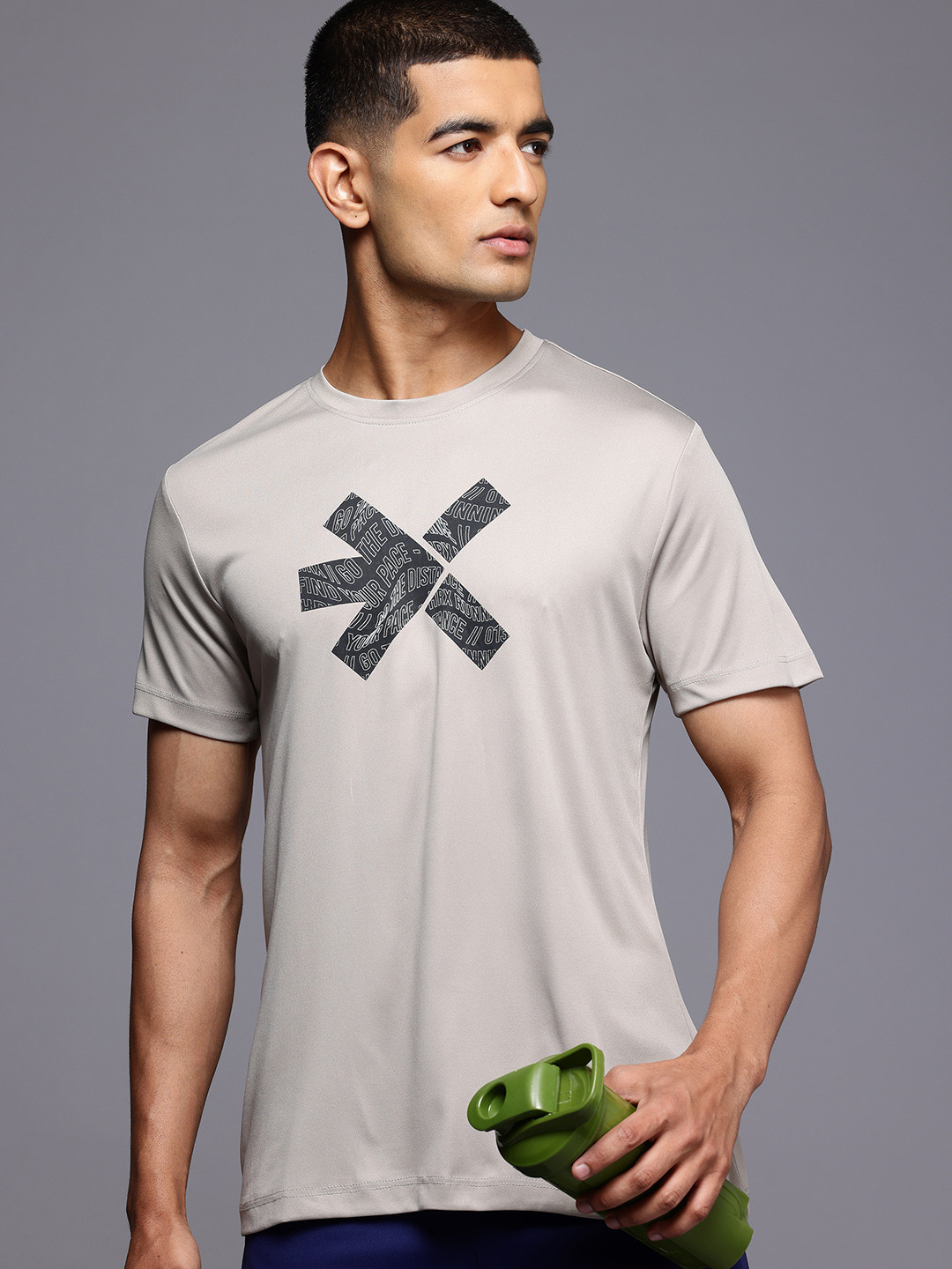 

HRX by Hrithik Roshan Rapid-Dry Running T-shirt, Grey