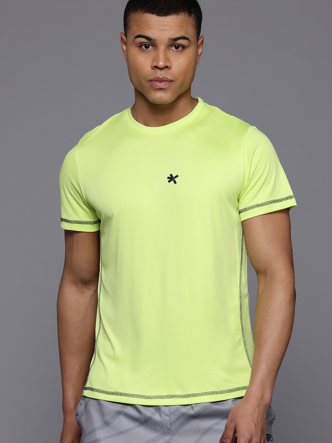 

HRX by Hrithik Roshan Rapid-Dry Running T-shirt, Lime green