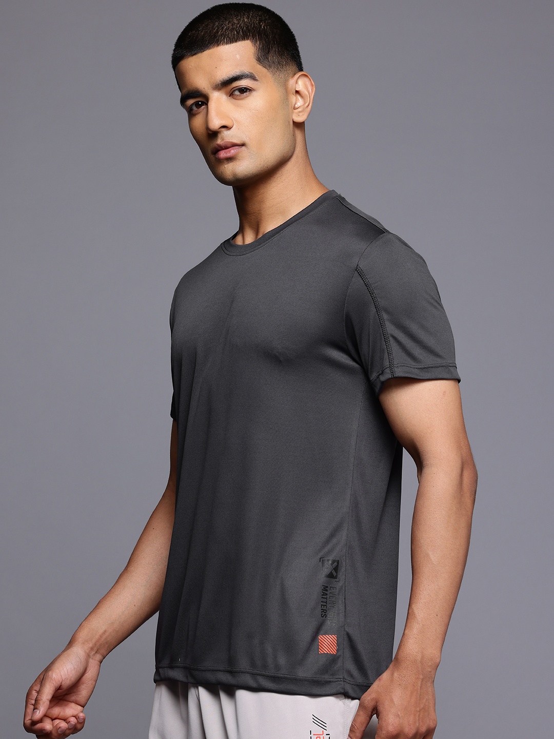 

HRX by Hrithik Roshan Rapid-Dry Running T-shirt, Charcoal
