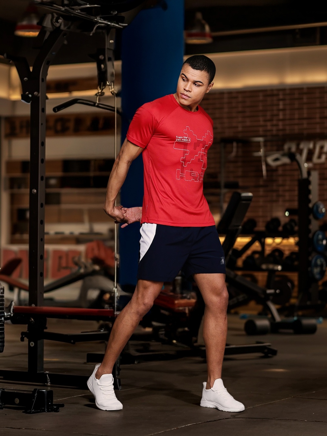 HRX by Hrithik Roshan Rapid-Dry Brand Logo Printed T-shirt, Red