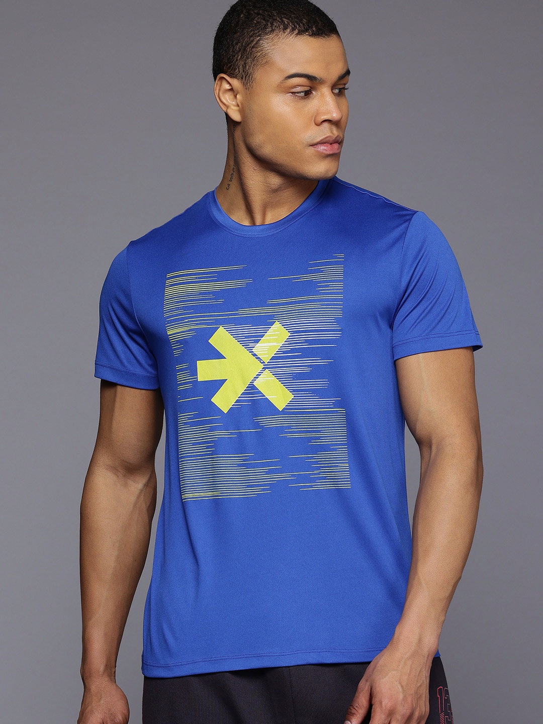 

HRX by Hrithik Roshan Brand Logo Printed T-shirt, Blue