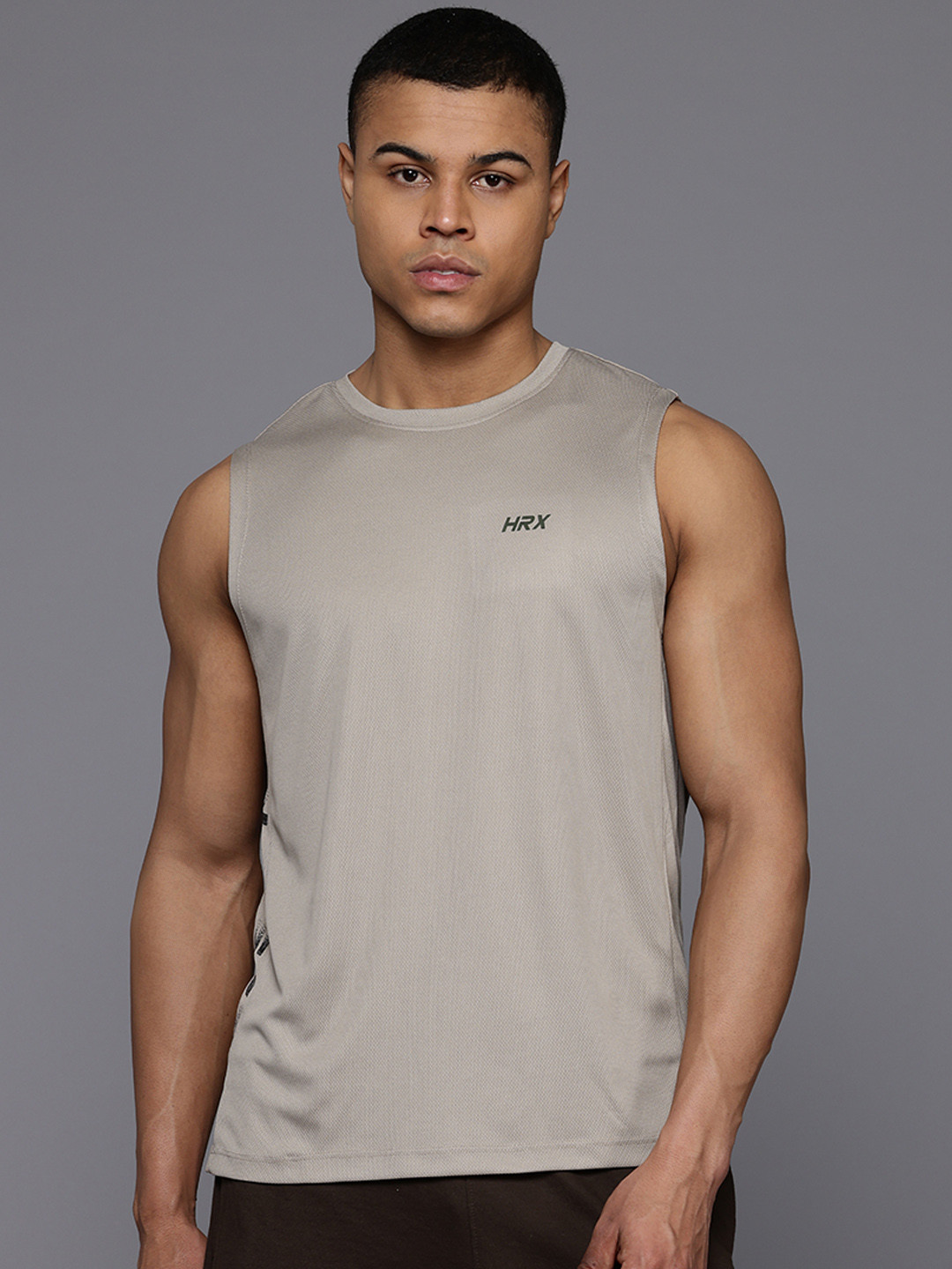 

HRX by Hrithik Roshan Men Running T-shirt, Taupe