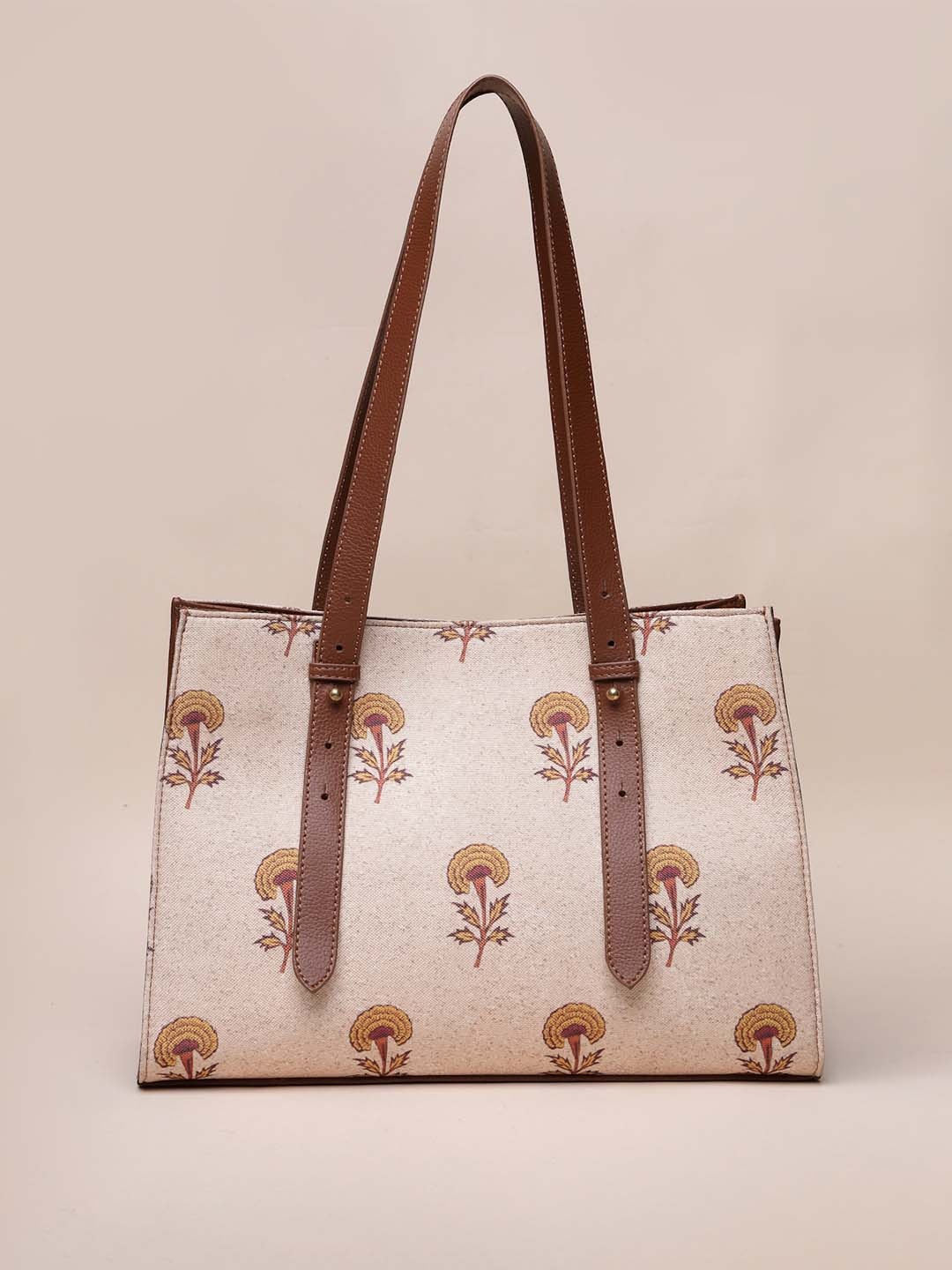 

Anouk Floral Printed Bowling Shoulder Bag, Tan