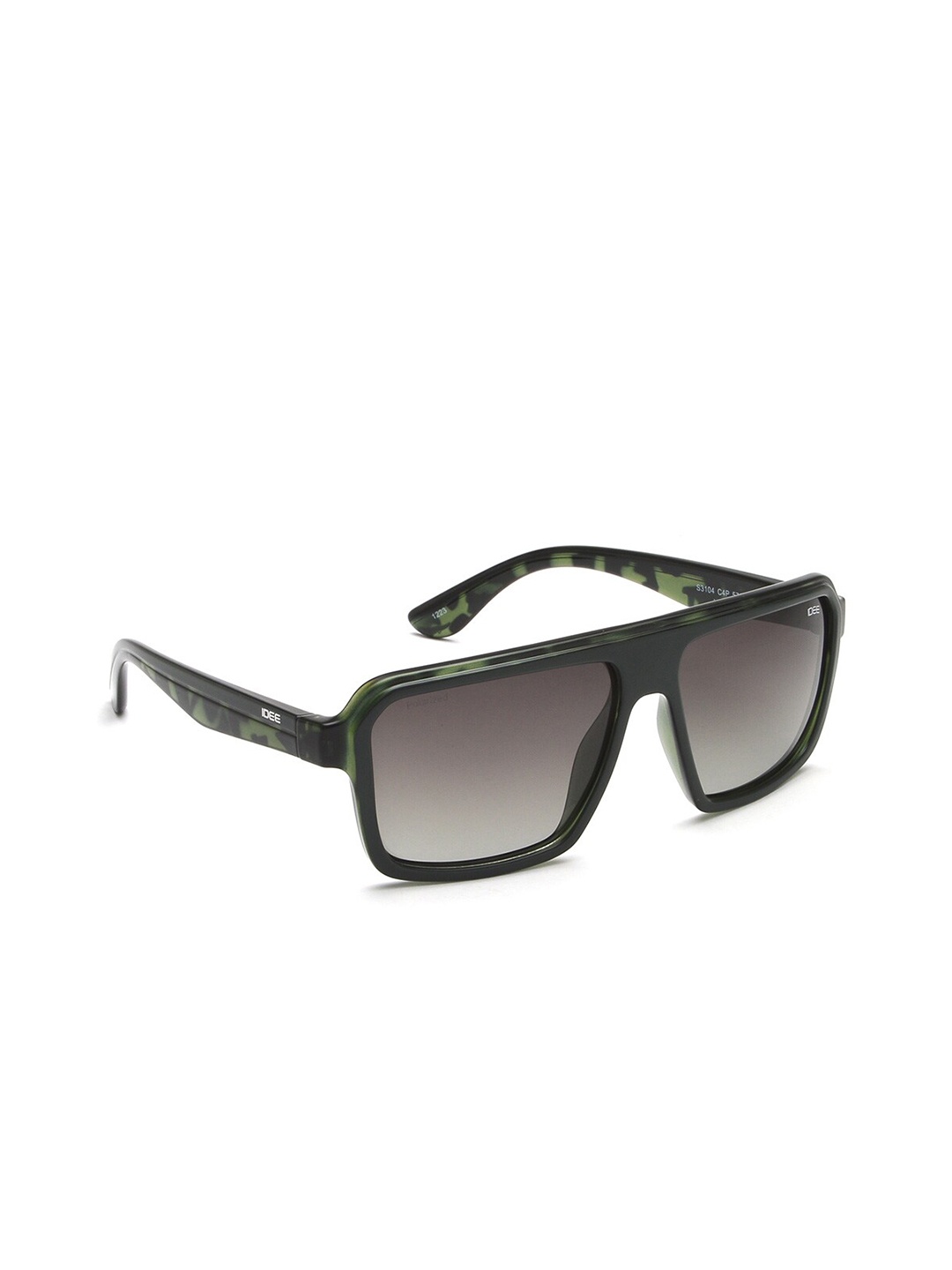 

IDEE Men Square Sunglasses with Polarised and UV Protected Lens IDS3104C4PSG, Green